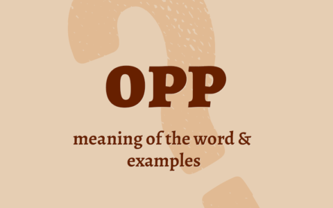 OPP what does it mean definition acronym abbreviation examples in sentences collocations synonyms Correctme.org