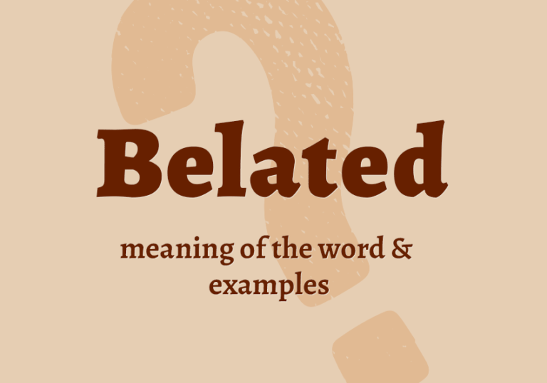 Belated - what does it mean? Definition & synonyms,